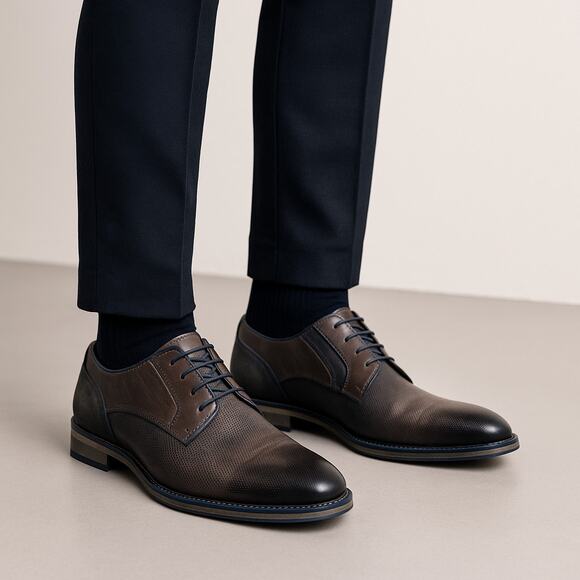 Testosterone “Down With It” Grey Oxford Dress Shoes Men’s Size 42 (US 8.5–9) - Picture 1 of 11